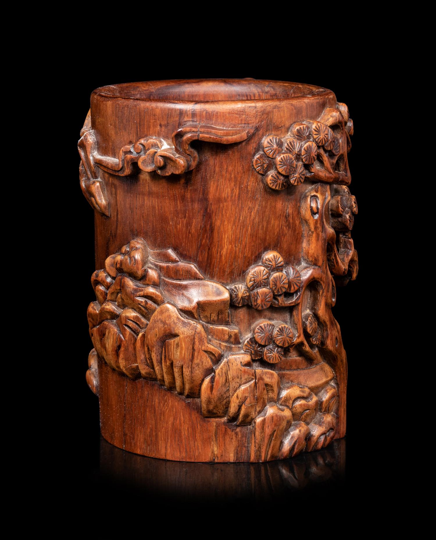 A Chinese Huagnhuali Brushpot, Bitong