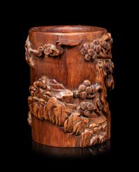 A Chinese Huagnhuali Brushpot, Bitong