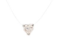 A Platinum and Diamond Heart Pendant,