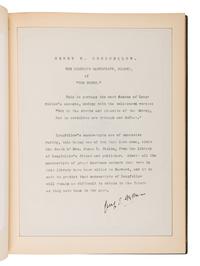 LONGFELLOW, Henry Wadsworth (1807-1882). Autograph poetic manuscript signed ("Henry W. Longfellow"), a fair copy of "The Poets", [Cambridge], 13 March 1876.