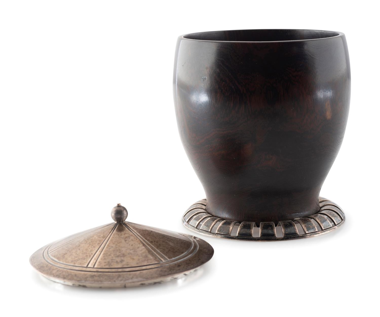 Sterling Silver and Ironwood Lidded Jar