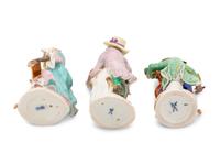 Six Meissen Porcelain Monkey Musicians