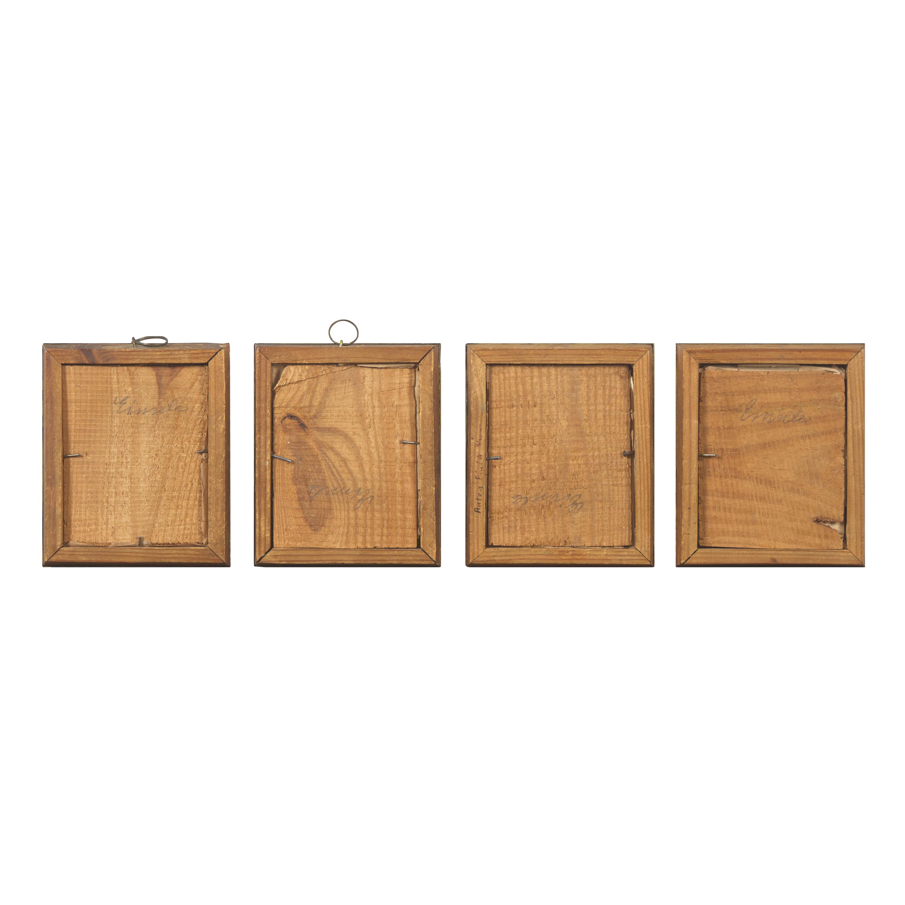 American/Continental School, 19th Century — Four Works: Two Pairs of Portraits of Couples