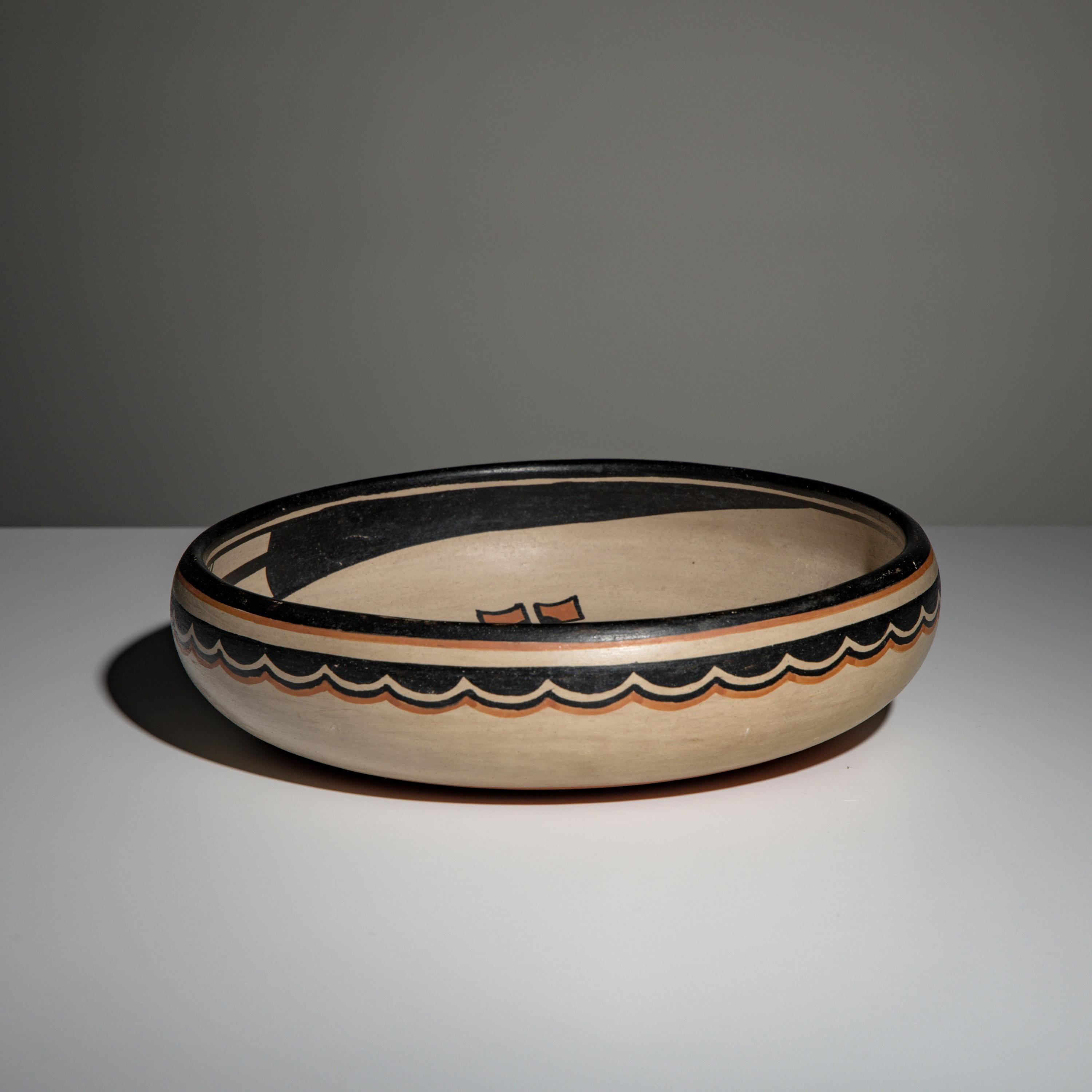 Maria Martinez and Popovi Da (San Ildefonso, 1887-1980 / 1923-1971) — Polychrome Pottery Plate 1956-1959