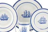 A Spode Porcelain Dinner Service for Twelve in the Blue Clipper Pattern