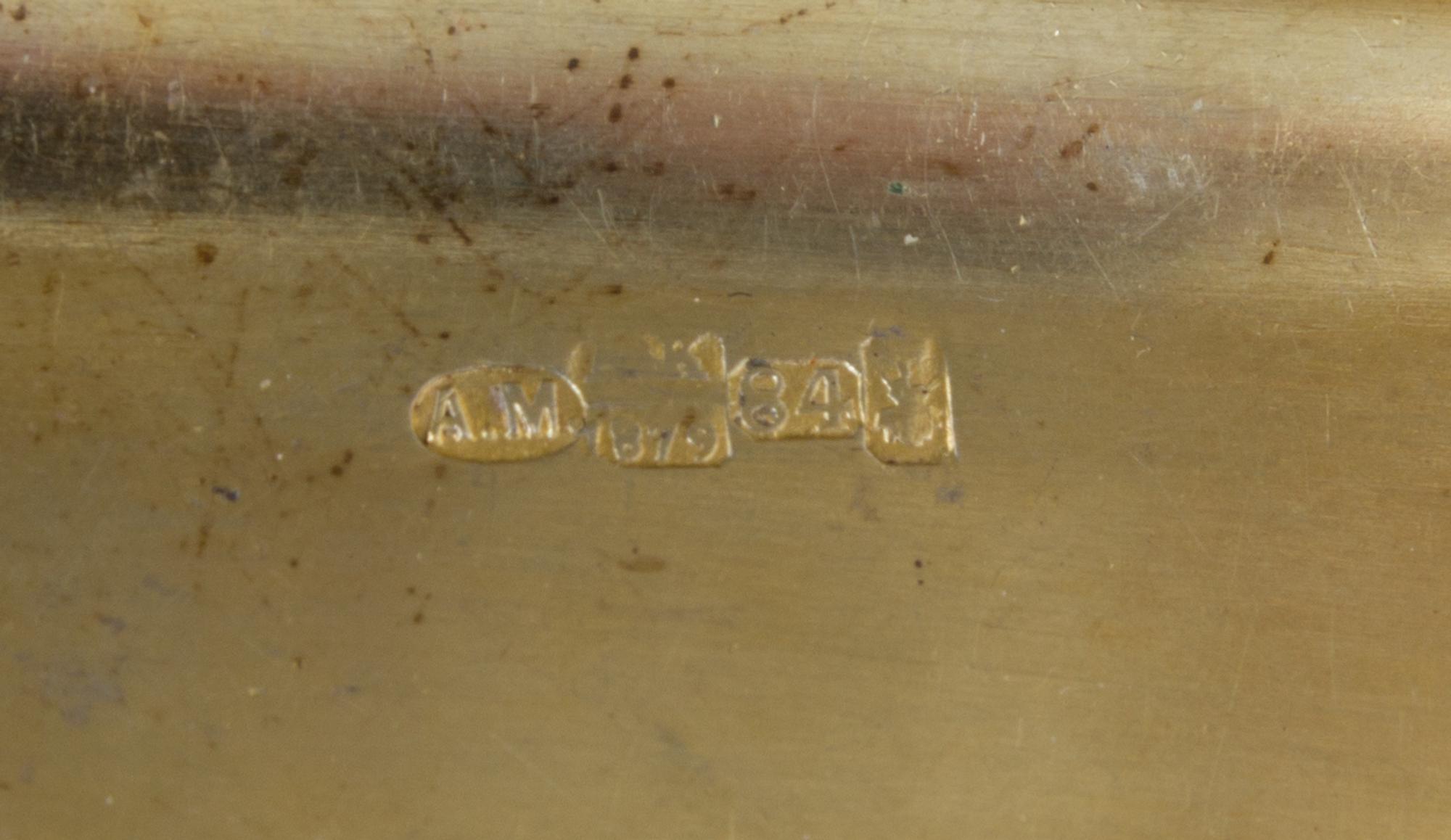 A Russian Silver-Gilt and En Plein Enamel Cigarette Case, Mark of Aleksandr Mukhin, assay mark obscured, Moscow, 1879, the lid centered