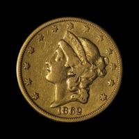 An 1862-S Liberty Head $20 Gold Coin
