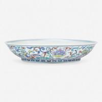 A Chinese doucai-decorated porccelain "Phoenix" dish 斗彩凤纹盘 Qianlong six-character seal mark ?????