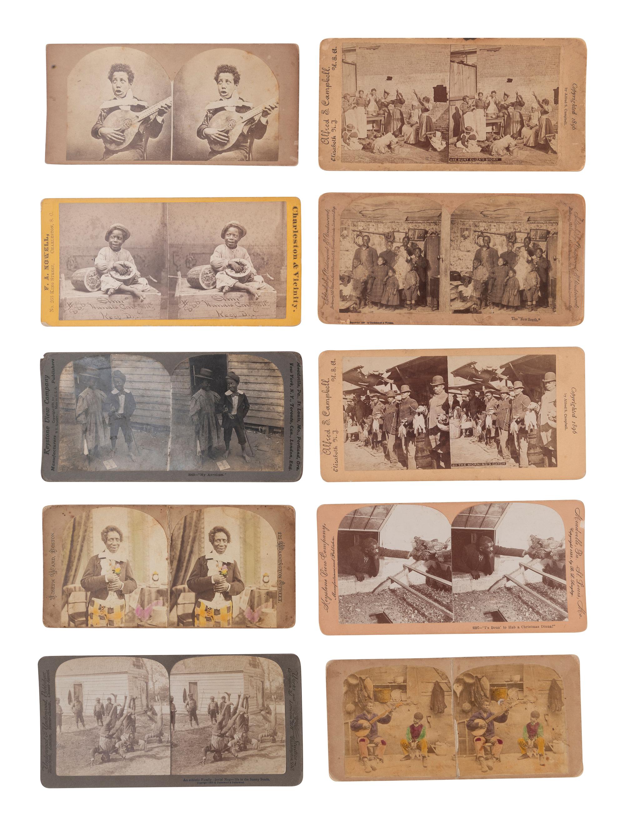 [African Americana] Group of 13 Stereoviews of African American Personalities, incl. Occupational Portraits