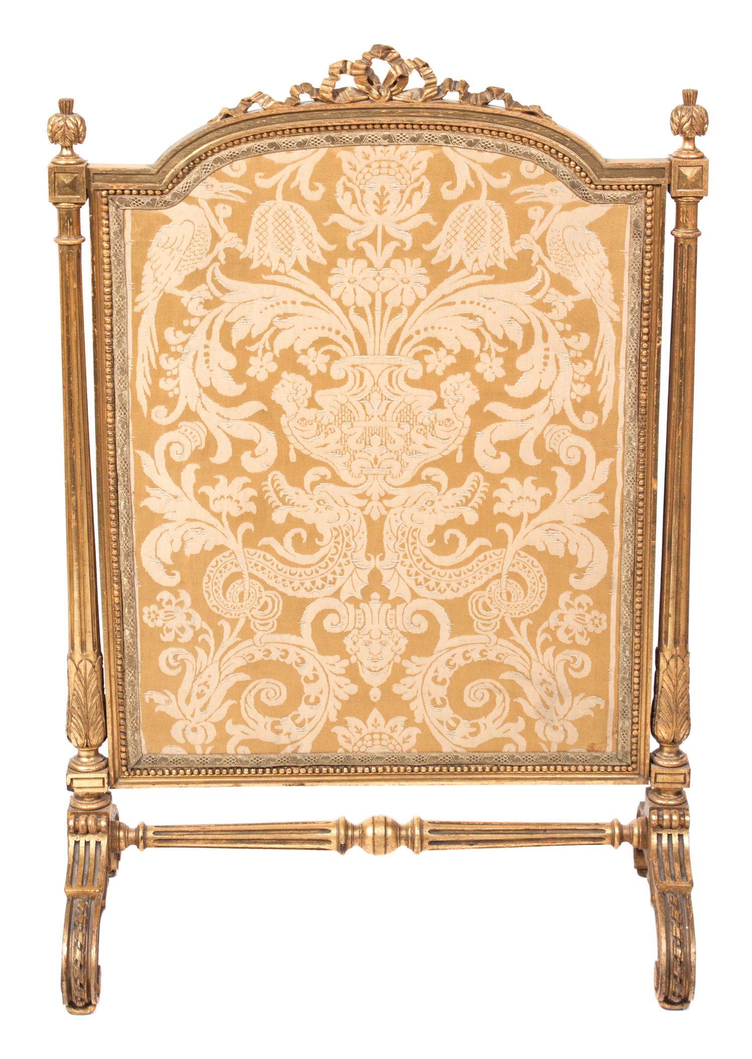 A Louis XVI Style Giltwood Fire Screen Height 41 1/2 inches. — LATE 19TH/EARLY 20TH CENTURY