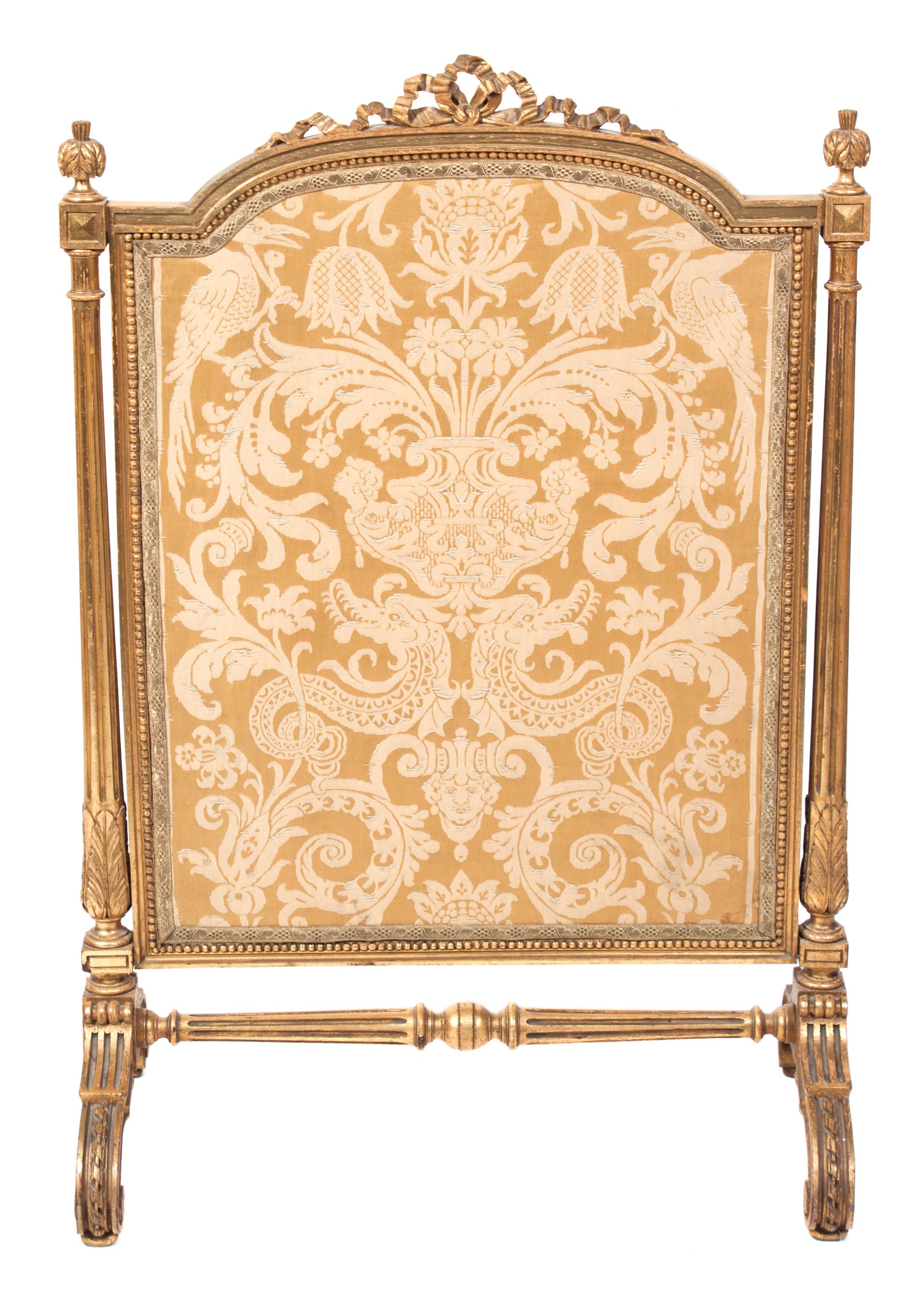 A Louis XVI Style Giltwood Fire Screen Height 41 1/2 inches. — LATE 19TH/EARLY 20TH CENTURY