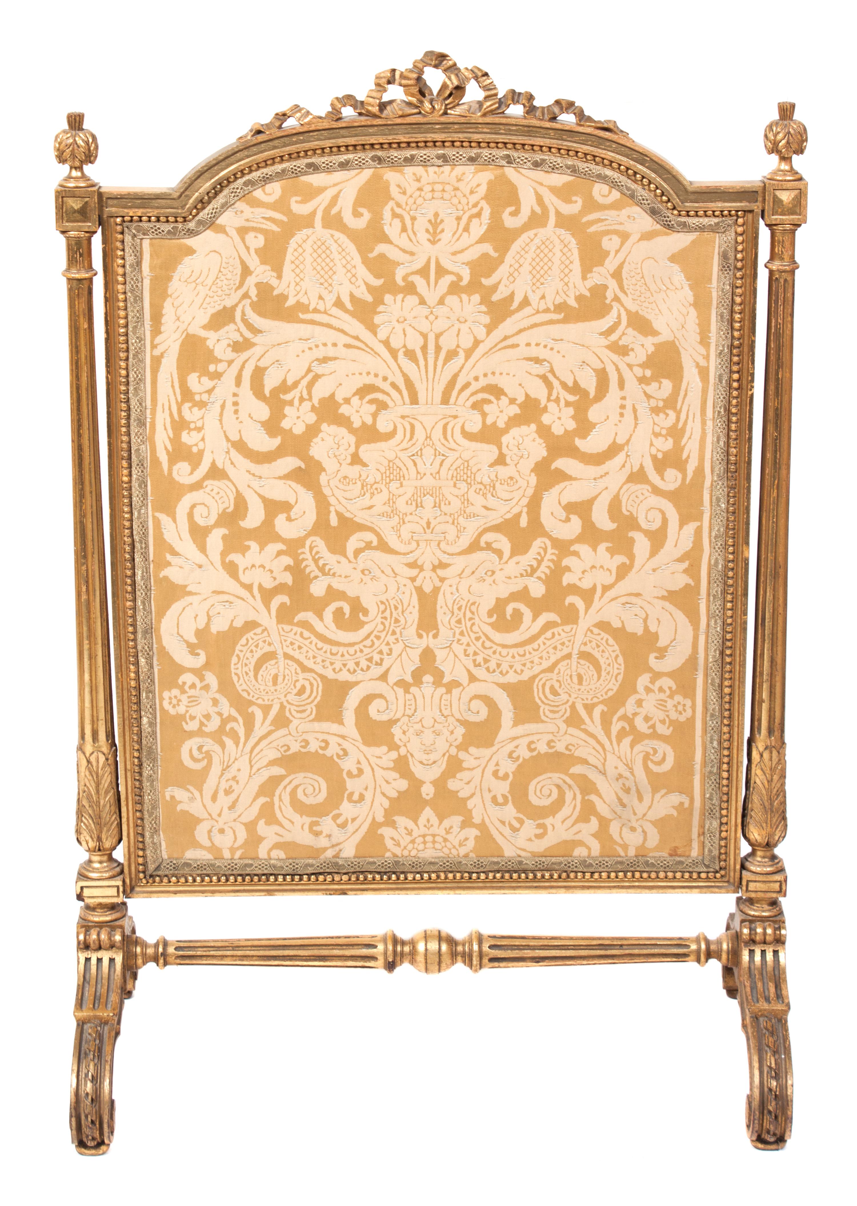 A Louis XVI Style Giltwood Fire Screen Height 41 1/2 inches. — LATE 19TH/EARLY 20TH CENTURY