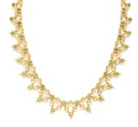 An 18 Karat Yellow Gold, Peridot and Diamond "Floral Lace" Necklace, Paul Morelli, 31.70 dwts.