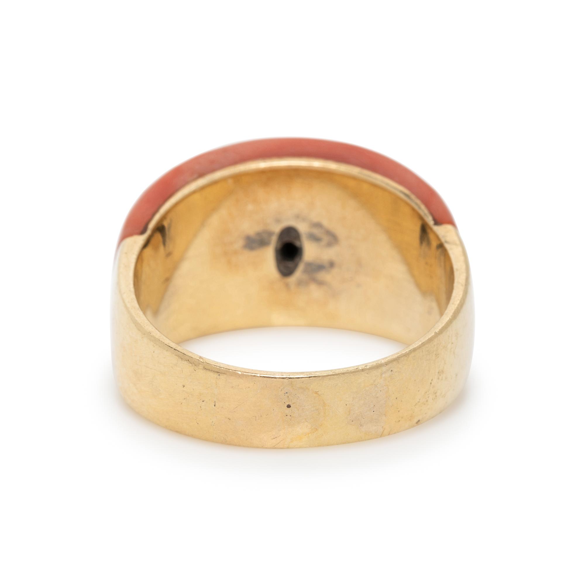 CORAL AND DIAMOND RING