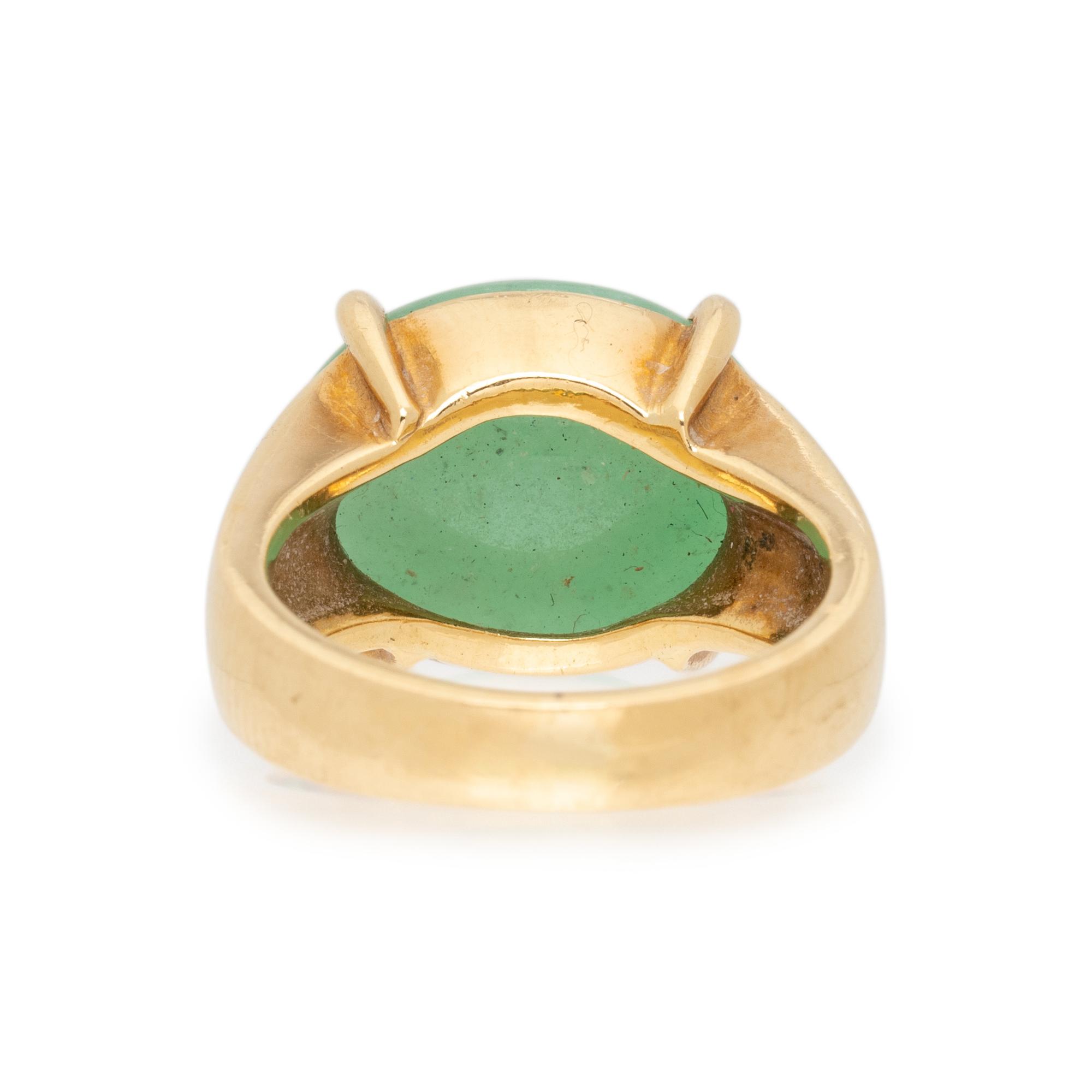 GUMP'S, YELLOW GOLD AND JADE RING