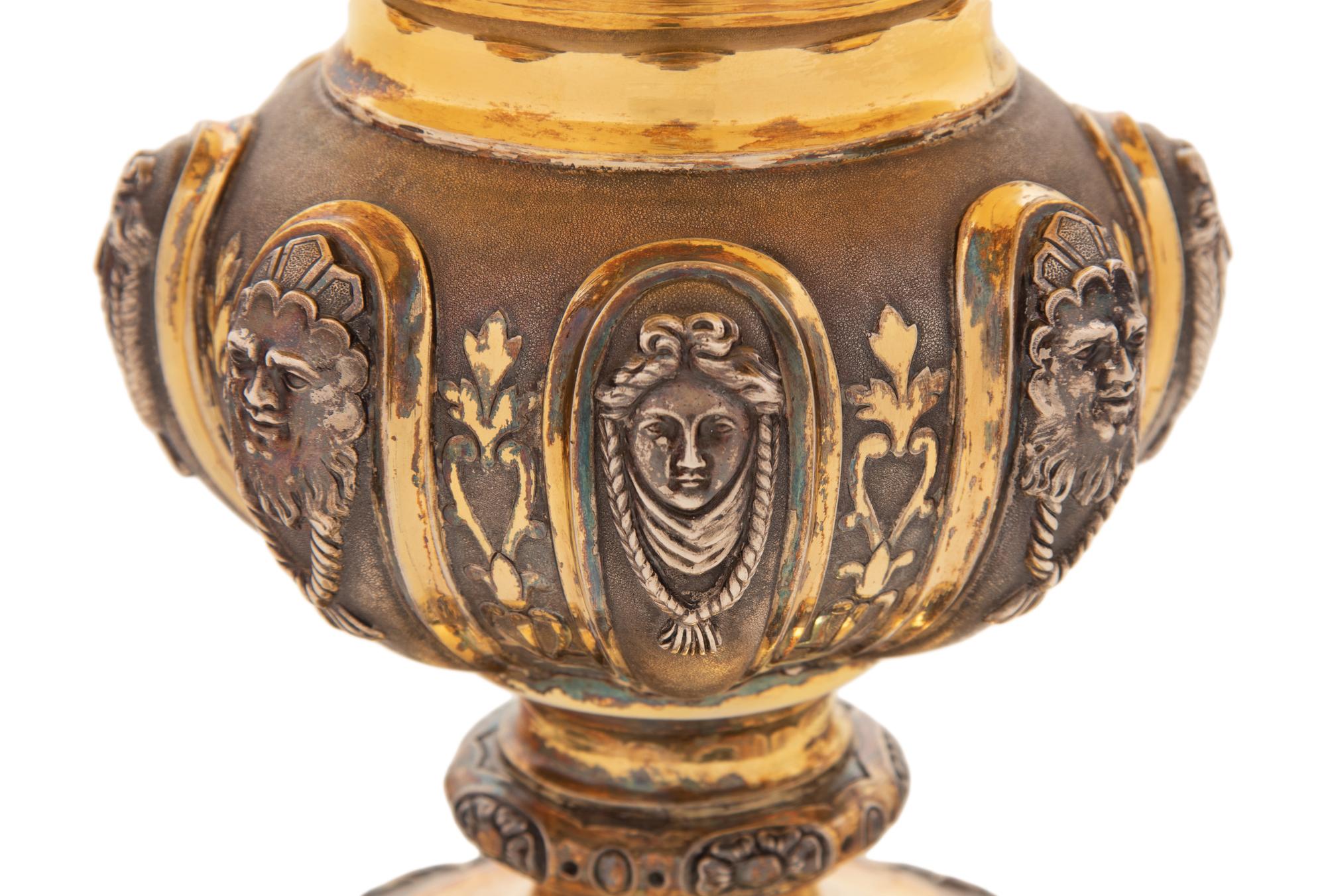 A Large Victorian Silver-Gilt Ewer