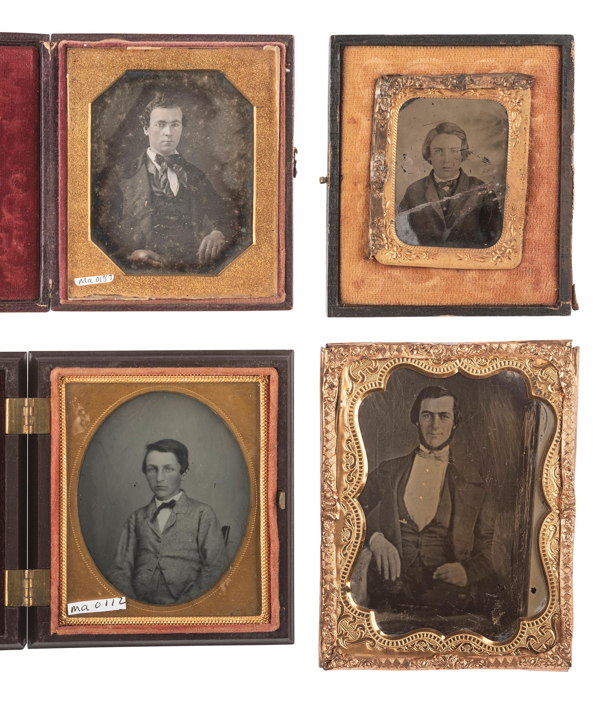 [EARLY PHOTOGRAPHY]. 22 assorted images of boys and fresh-faced young men.