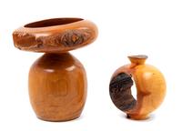 Two Turned Wood Vessels