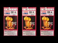 A Group of Three 1993 NBA Playoffs Chicago Bulls Michael Jordan Ticket Stubs,