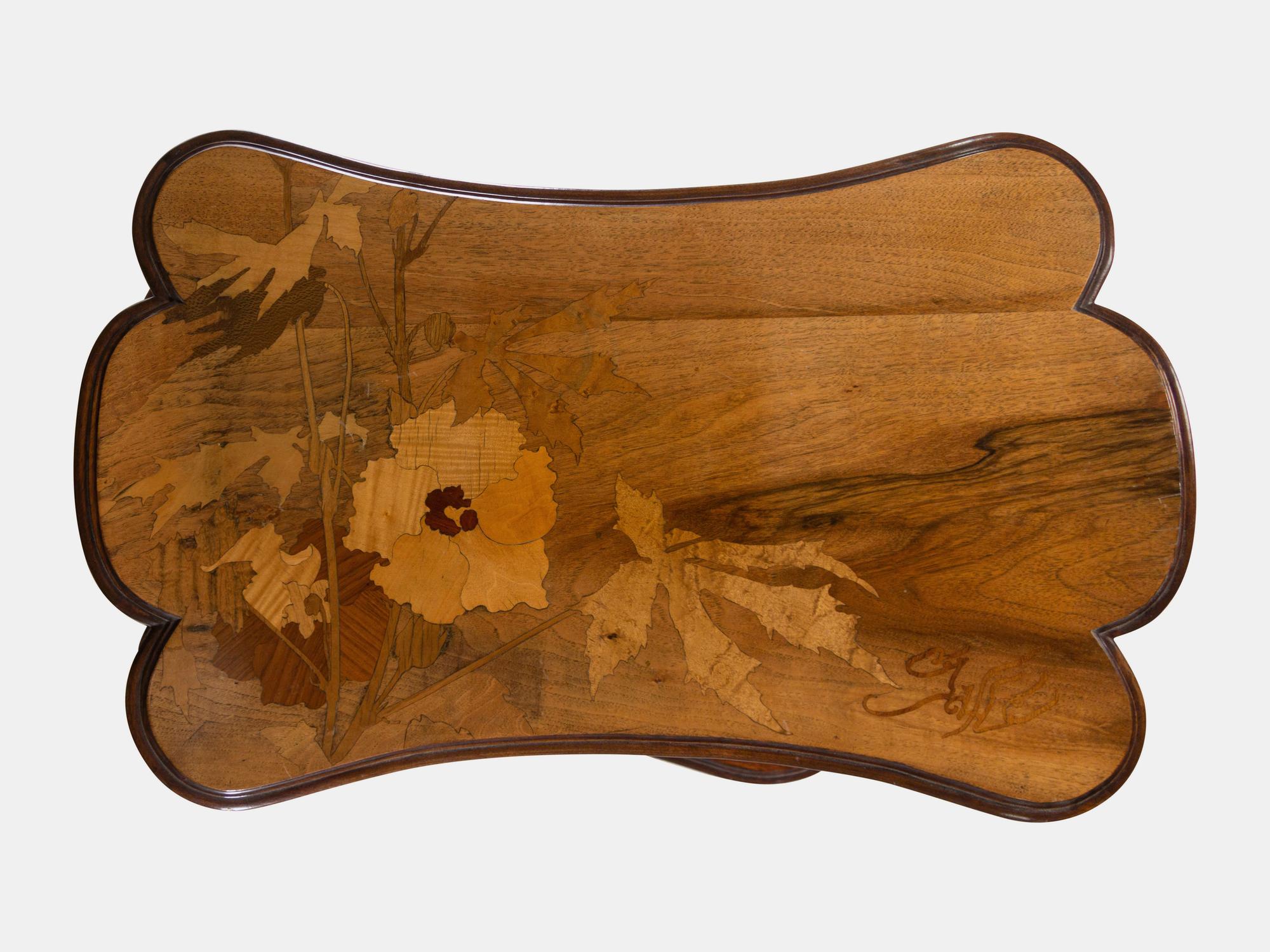Two-Tier Marquetry Table, c. 1900