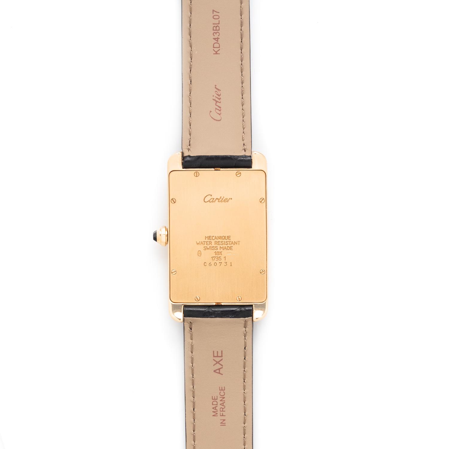 CARTIER, REF. 1735/1 18K YELLOW GOLD 'TANK AMERICAINE' WATCH