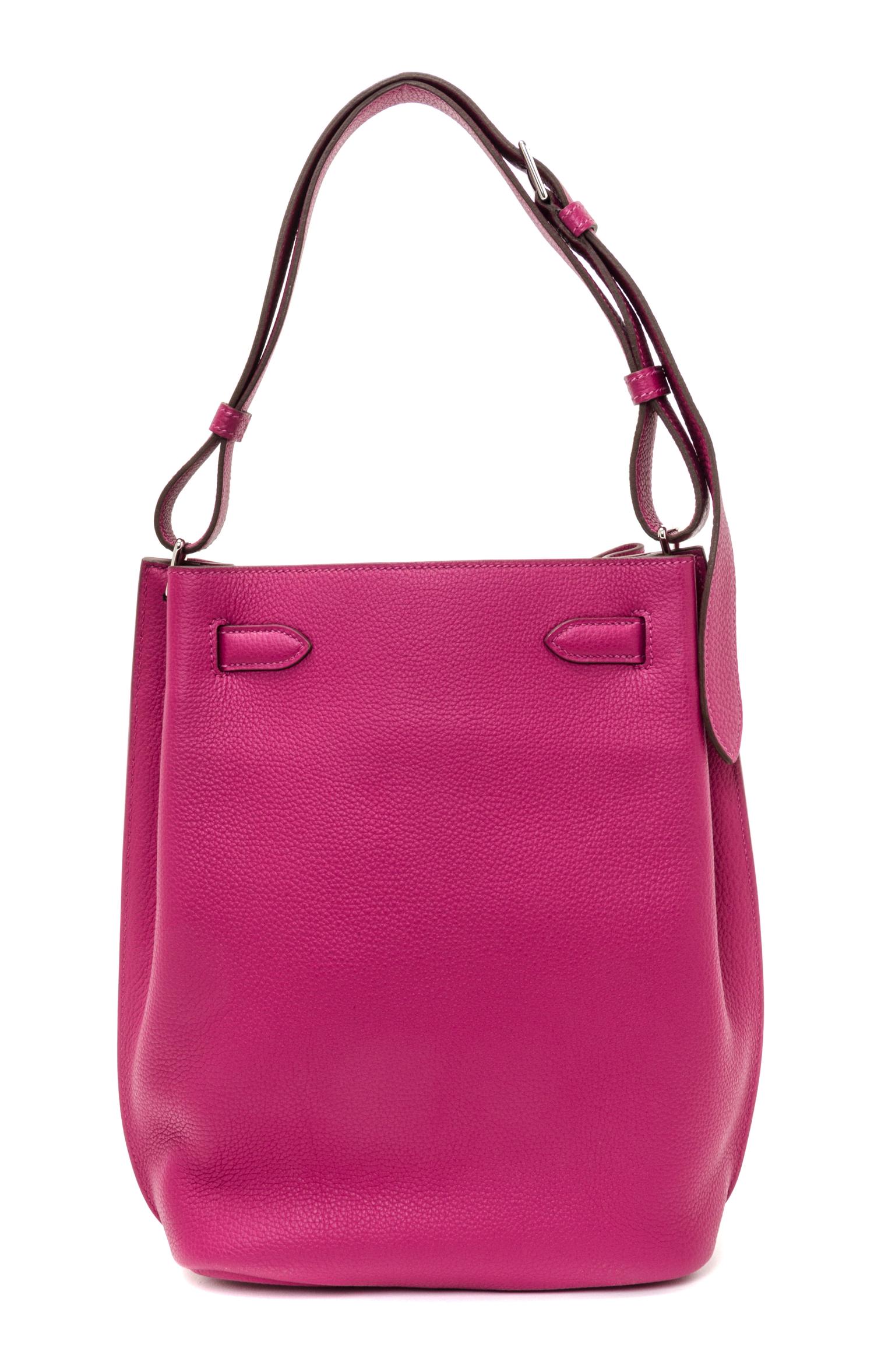 An Hermes Rubis Togo 22cm So-Kelly Handbag, 9" x 11" x 4.5".
