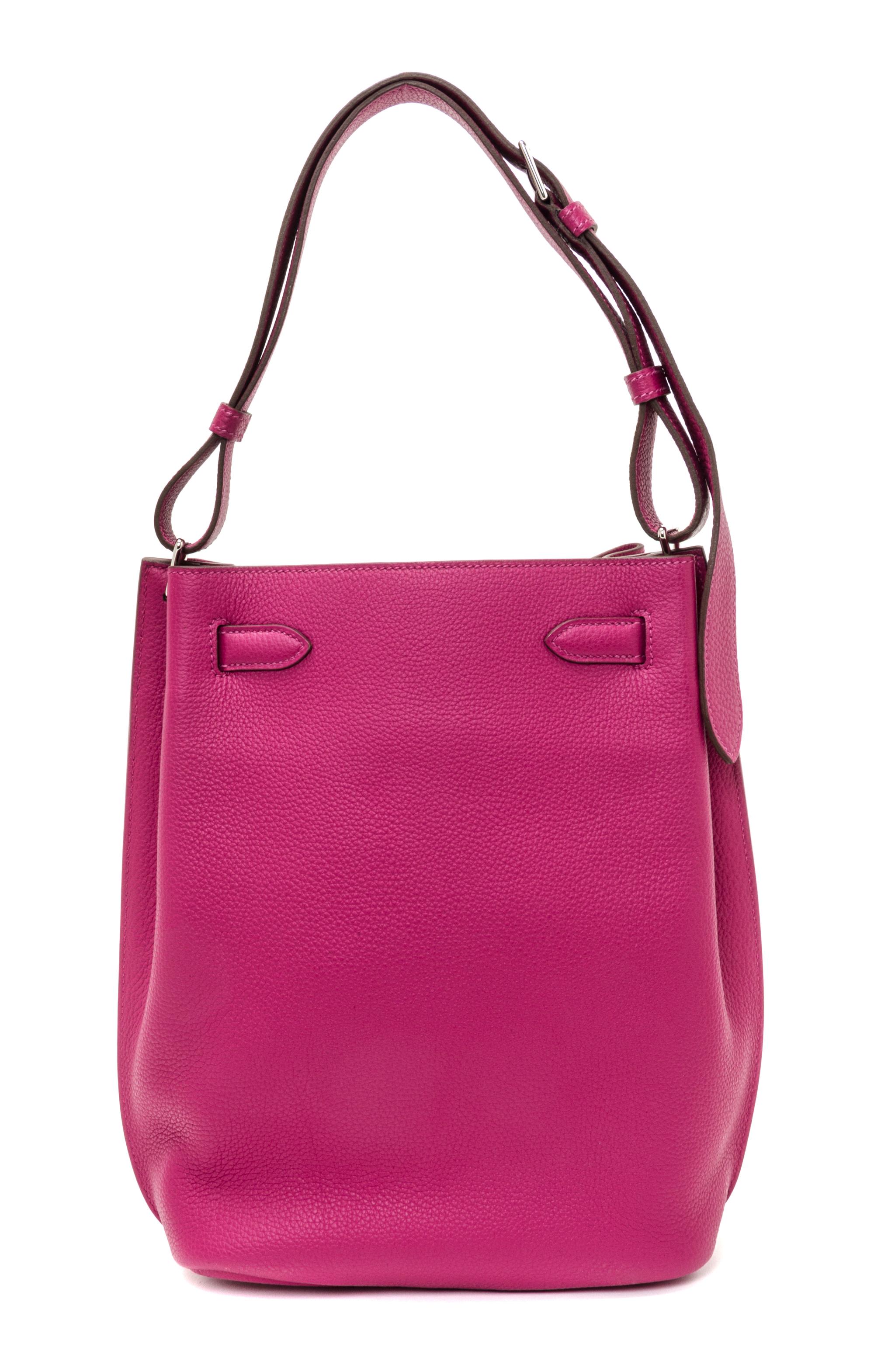 An Hermes Rubis Togo 22cm So-Kelly Handbag, 9" x 11" x 4.5".