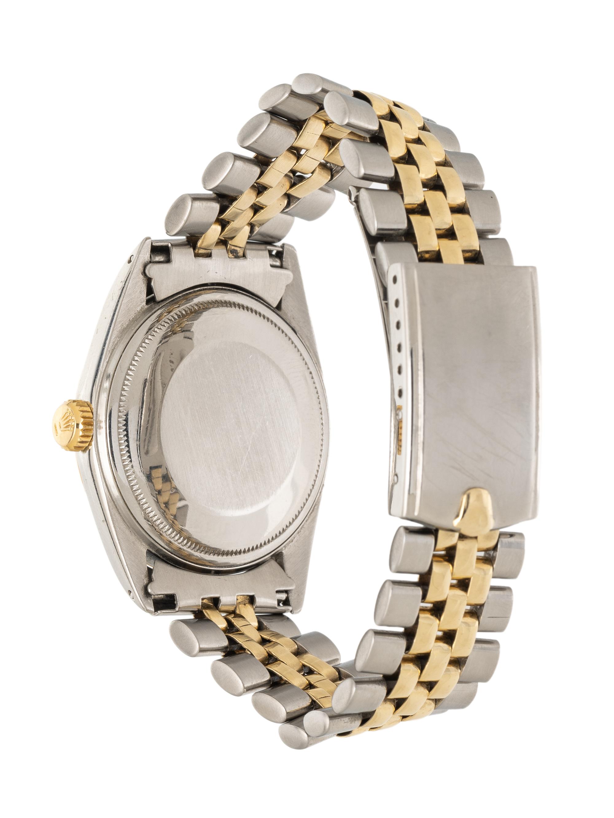 ROLEX, REF. 1601 18K YELLOW GOLD AND STAINLESS STEEL 'DATEJUST' WATCH WITH OVAL LINK JUBILEE 'MADE IN U.S.A.' BRACELET, BOX & PAPERS