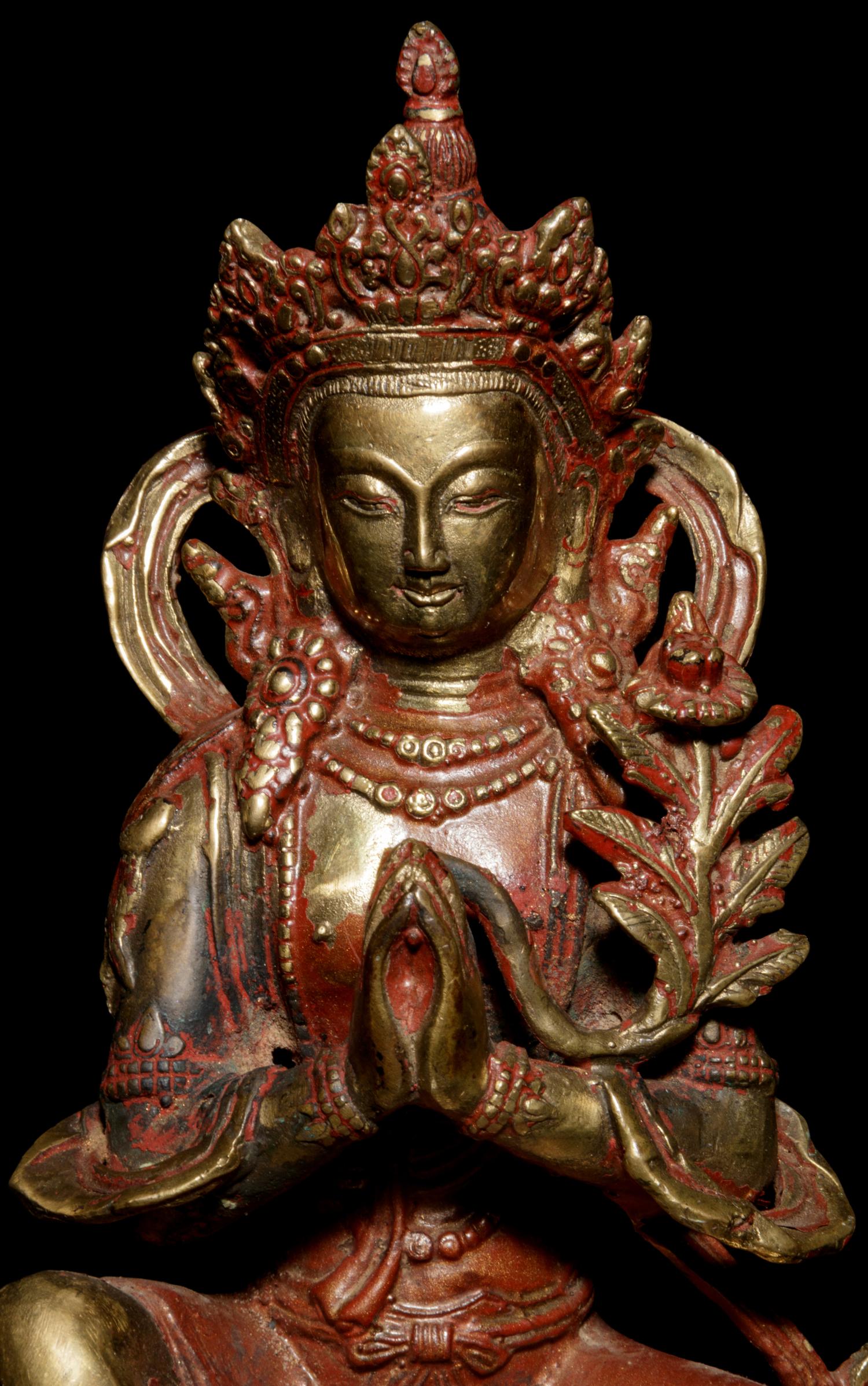 A Sino-Tibetan Gilt Bronze Figure of a Vajrapani