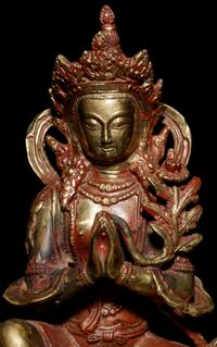 A Sino-Tibetan Gilt Bronze Figure of a Vajrapani