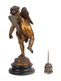 A Continental Gilt Metal Figure of Cupid