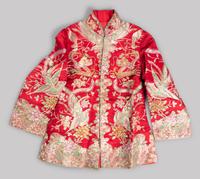 Two Sets of Chinese Embroidered Silk Wedding Gowns