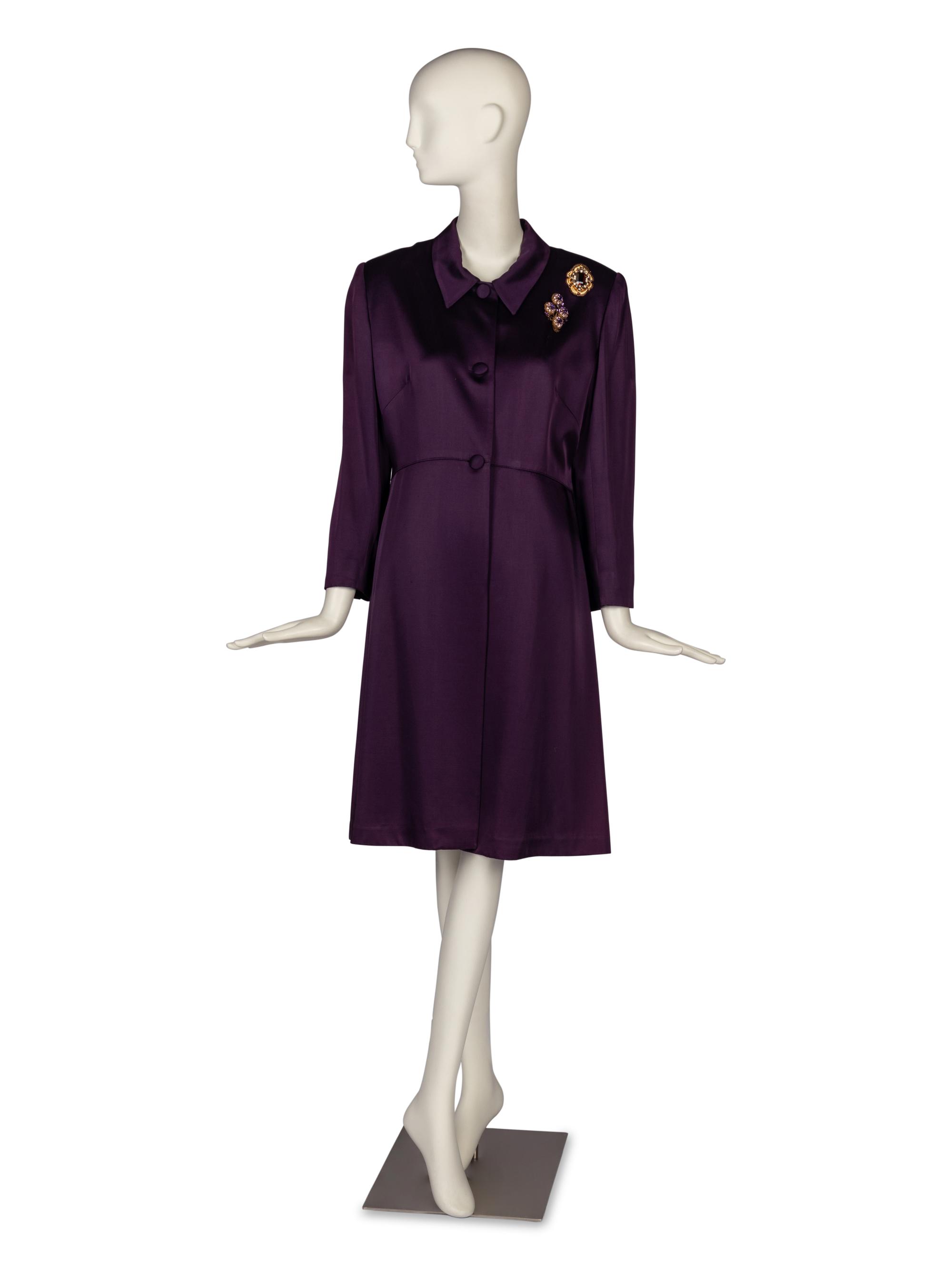 Kelly Graham for Rizik Brothers Two Piece Suit, Accompanied by Two Costume Brooches