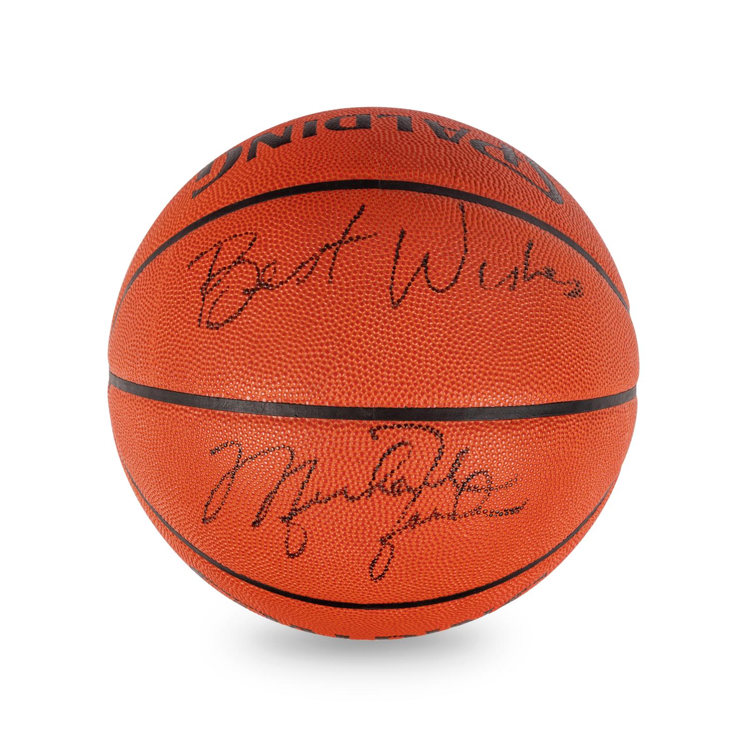 A Vintage Michael Jordan Signed Autograph Official NBA Spalding Basketball (Beckett Authentication Services Letter BAS Certified),
