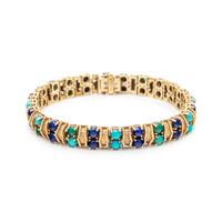 CARTIER, YELLOW GOLD AND HARDSTONE BRACELET