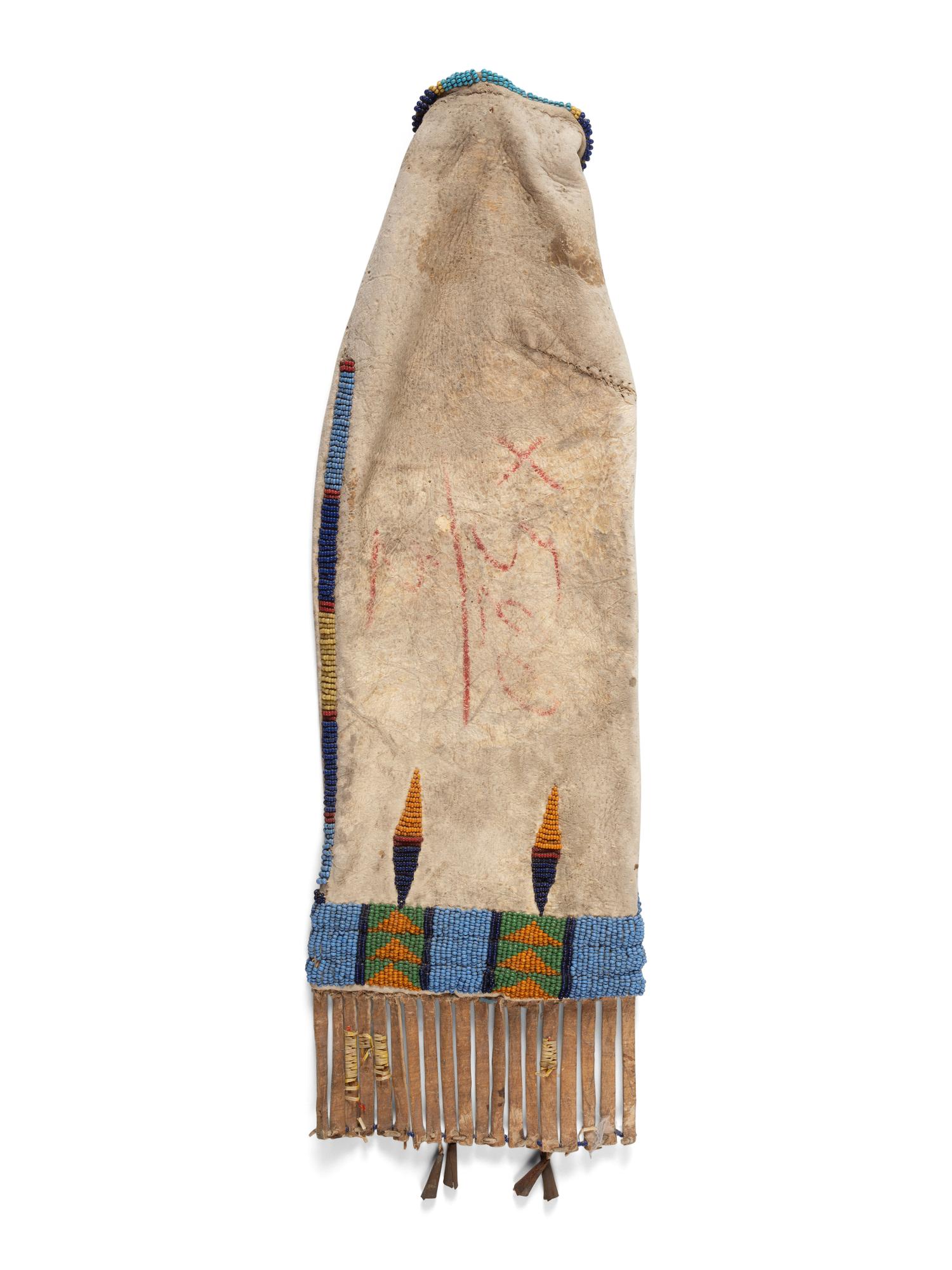 Northern Plains Beaded Hide Tobacco Bag