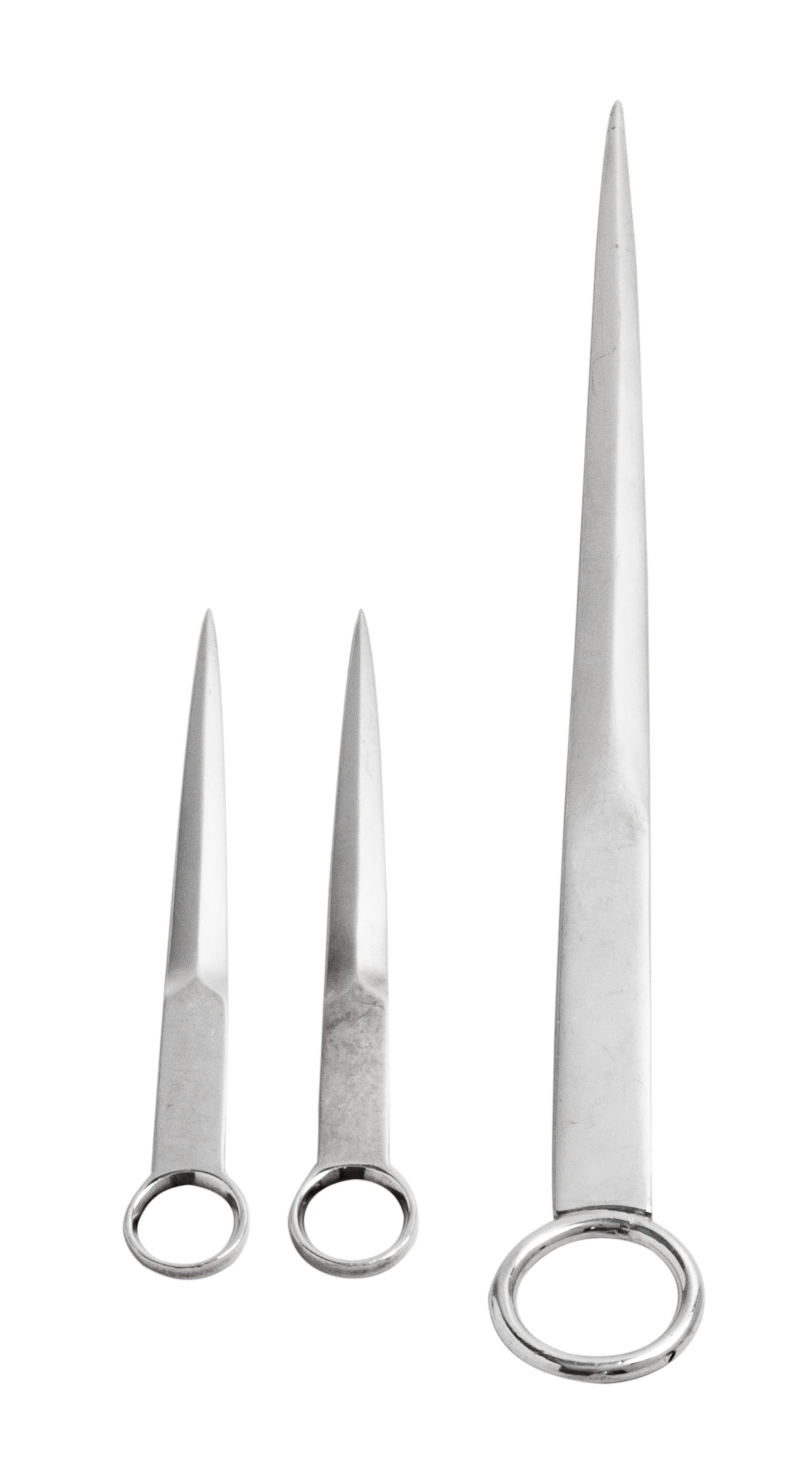 An English Silver Paper Knife, FT Ray & Co., London, 1939-40, together with two silver-plate examples, 3 items total.