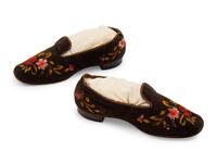 Three 19th Century Menswear Accessories; Two Pairs of Slippers, One Pair of Braces/Suspenders