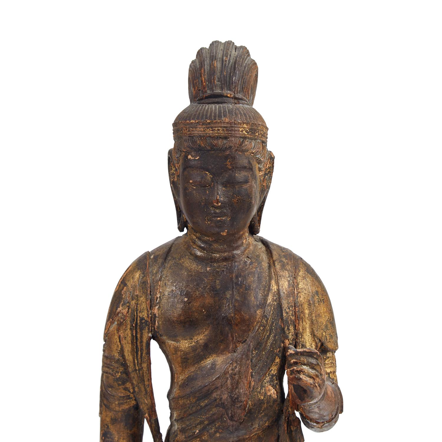 A Japanese Gilt Wood Figure of Kannon Bosatsu, Heian Period, 11th Century