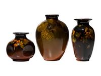 Three Artist Decorated Rookwood Pottery Standard Glaze Vases