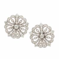 Diamond and Platinum Snowflake Earrings