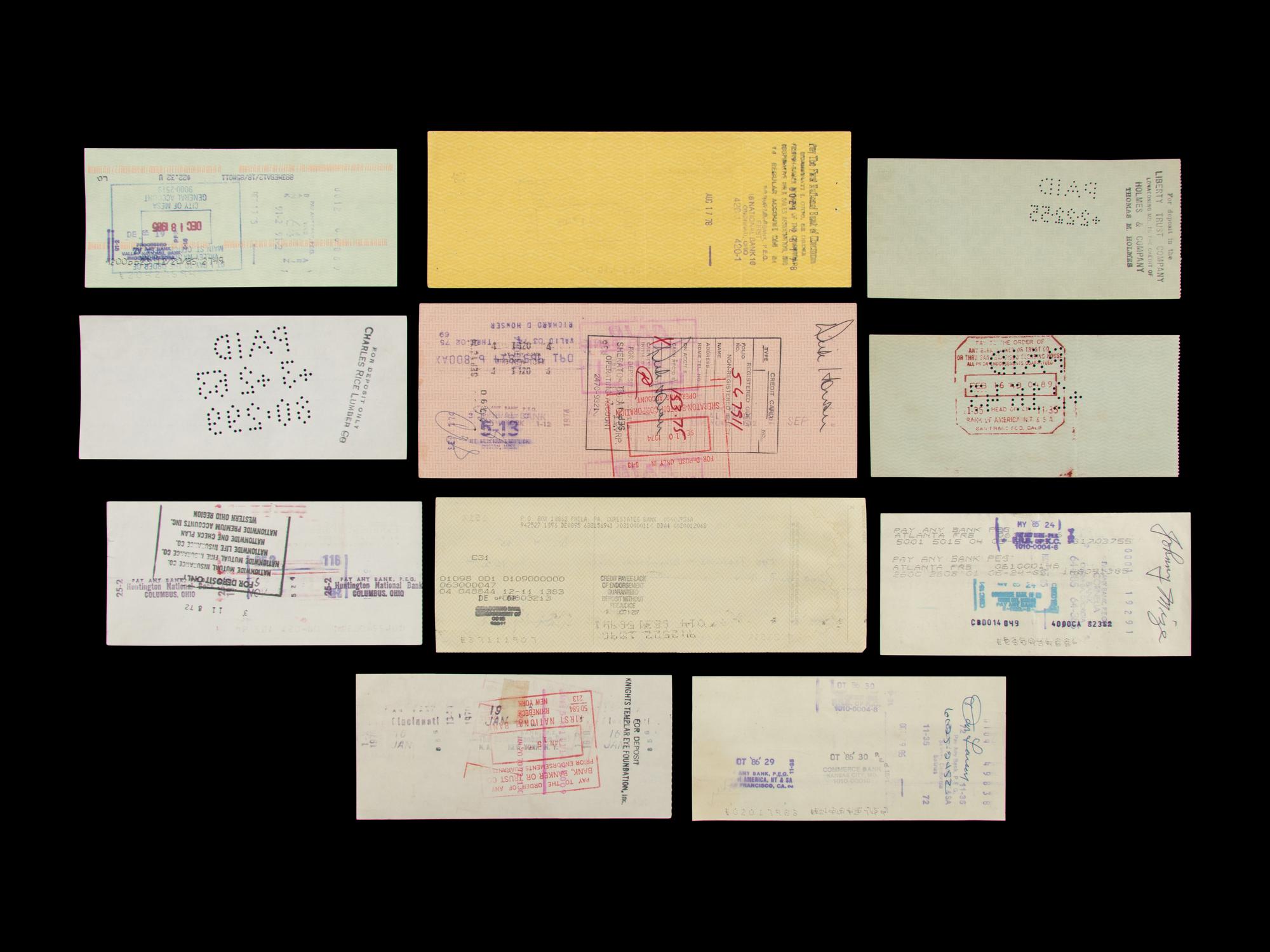 A Collection of Signed Checks from Baseball Hall of Famers and Notables