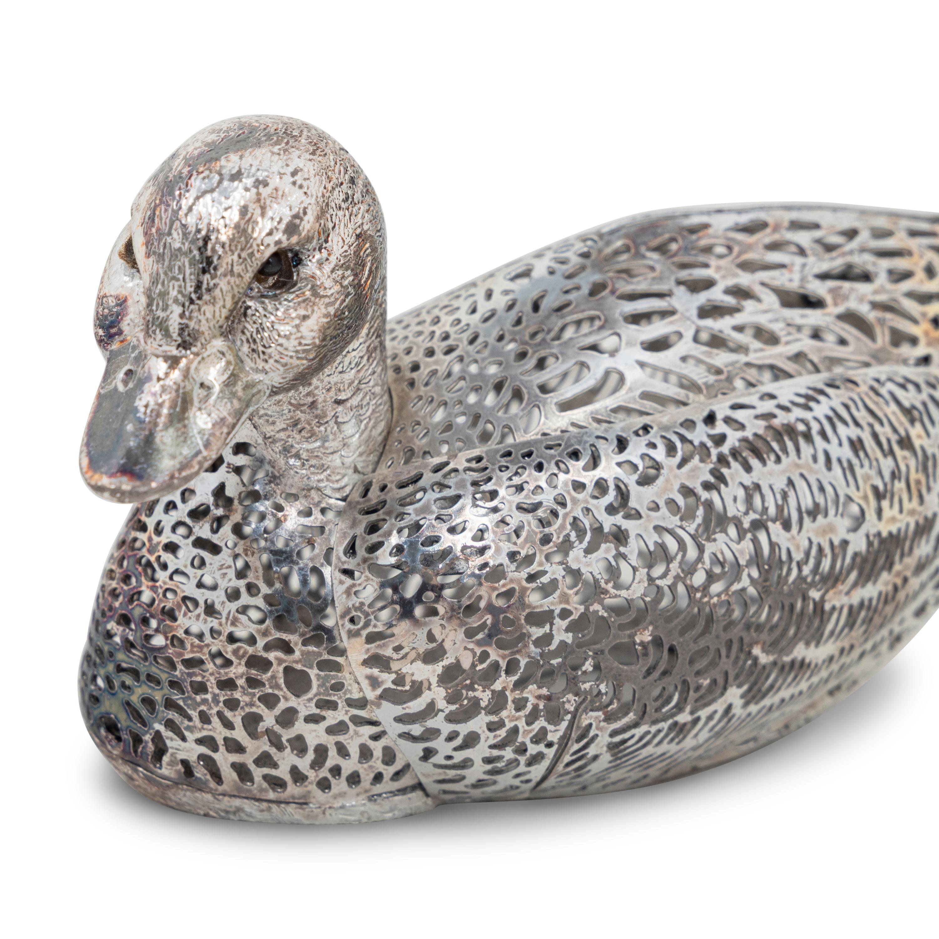 A Pair of Christofle Silver-Plate Duck Figures