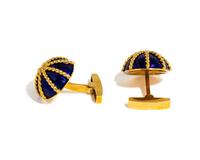 YELLOW GOLD AND ENAMEL CUFFLINKS
