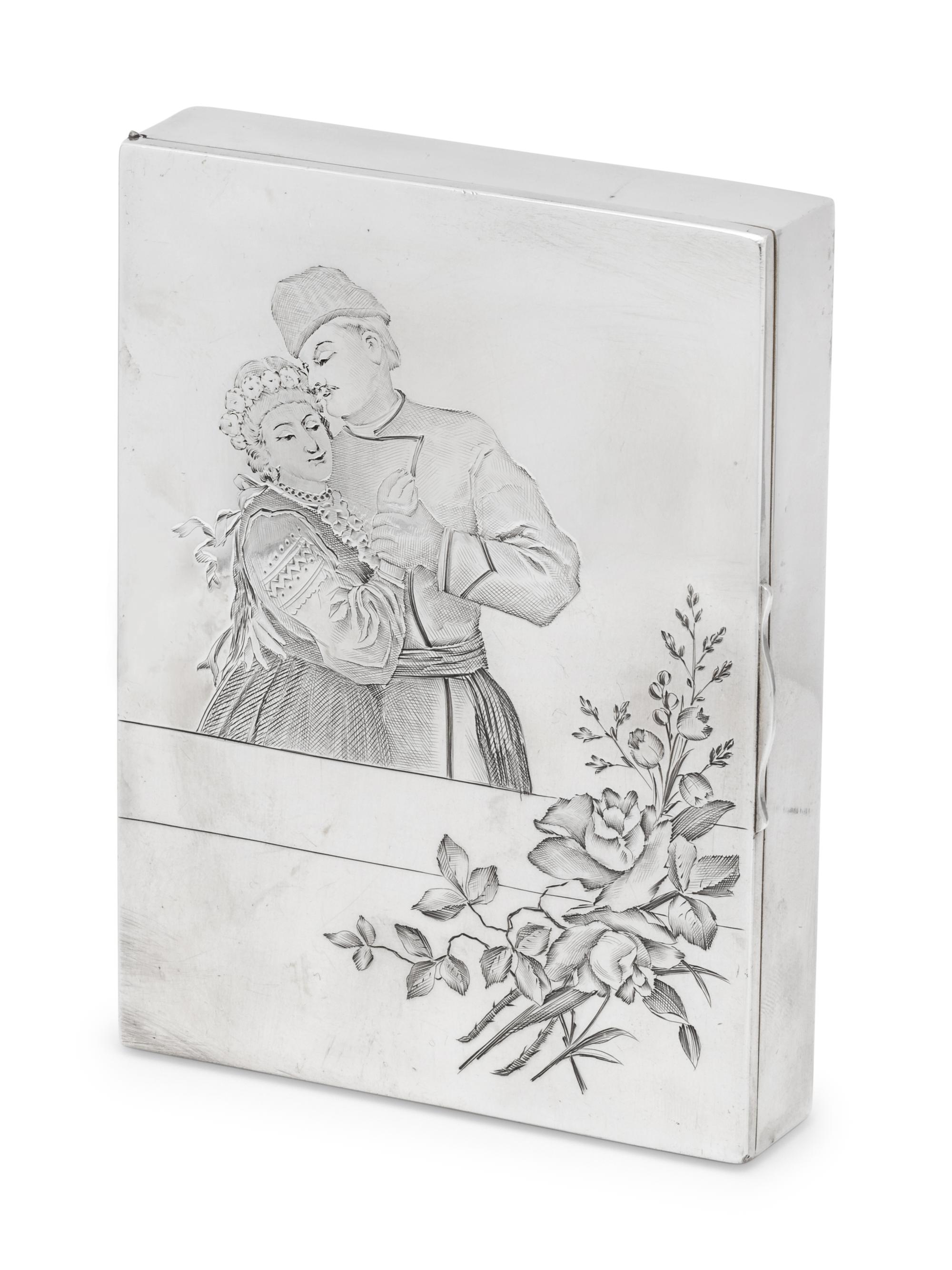 A Russian Silver Cigarette Case