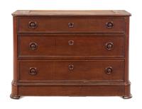 A Classical Mahogany Three-Drawer Commode
