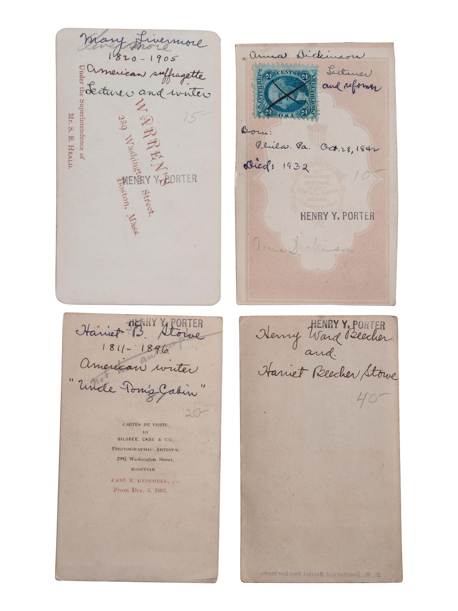 [WOMEN'S SUFFRAGE]. A group of 9 CDVs featuring female suffragists, abolitionists, and reformers.
