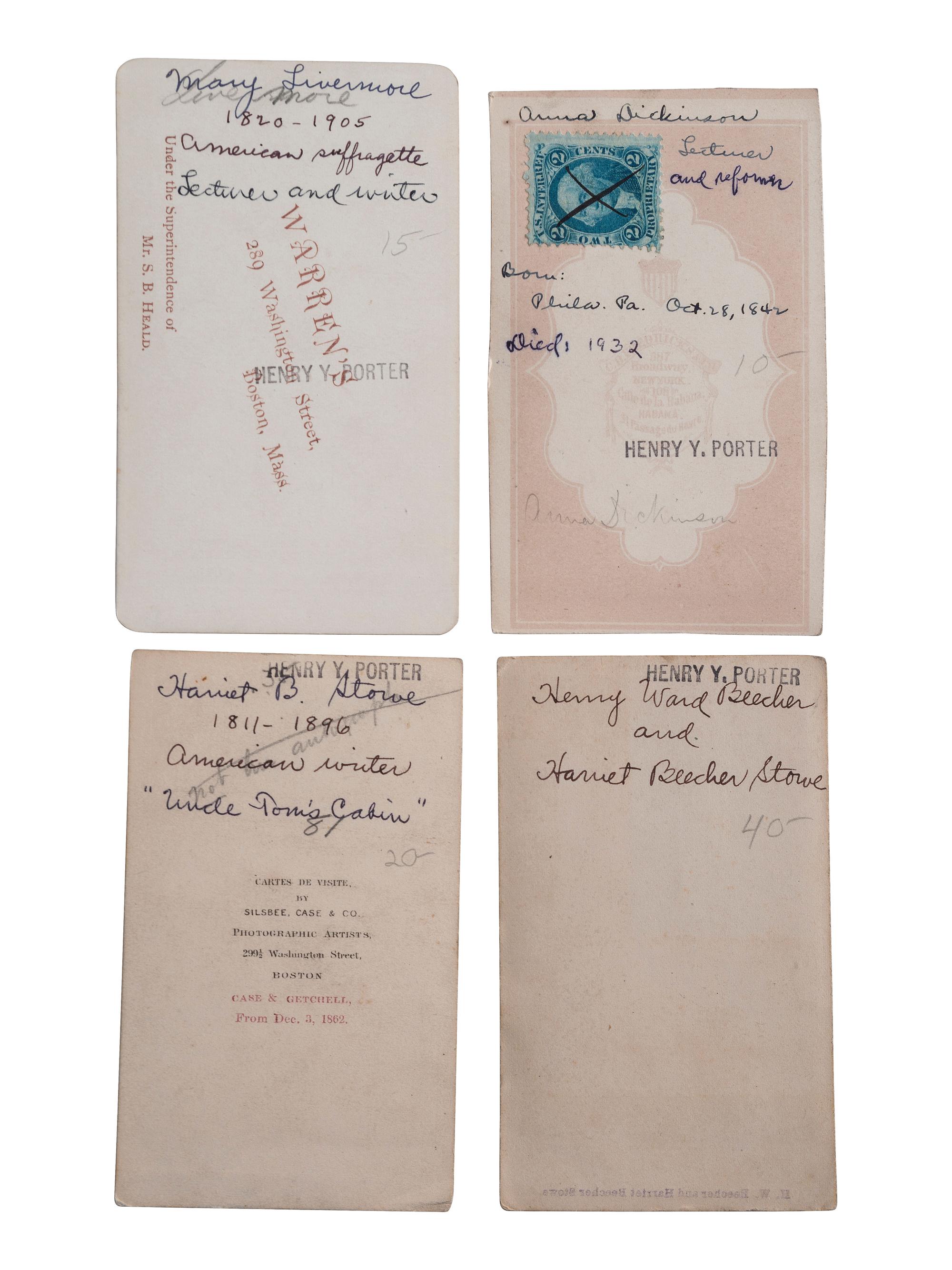 [WOMEN'S SUFFRAGE]. A group of 9 CDVs featuring female suffragists, abolitionists, and reformers.
