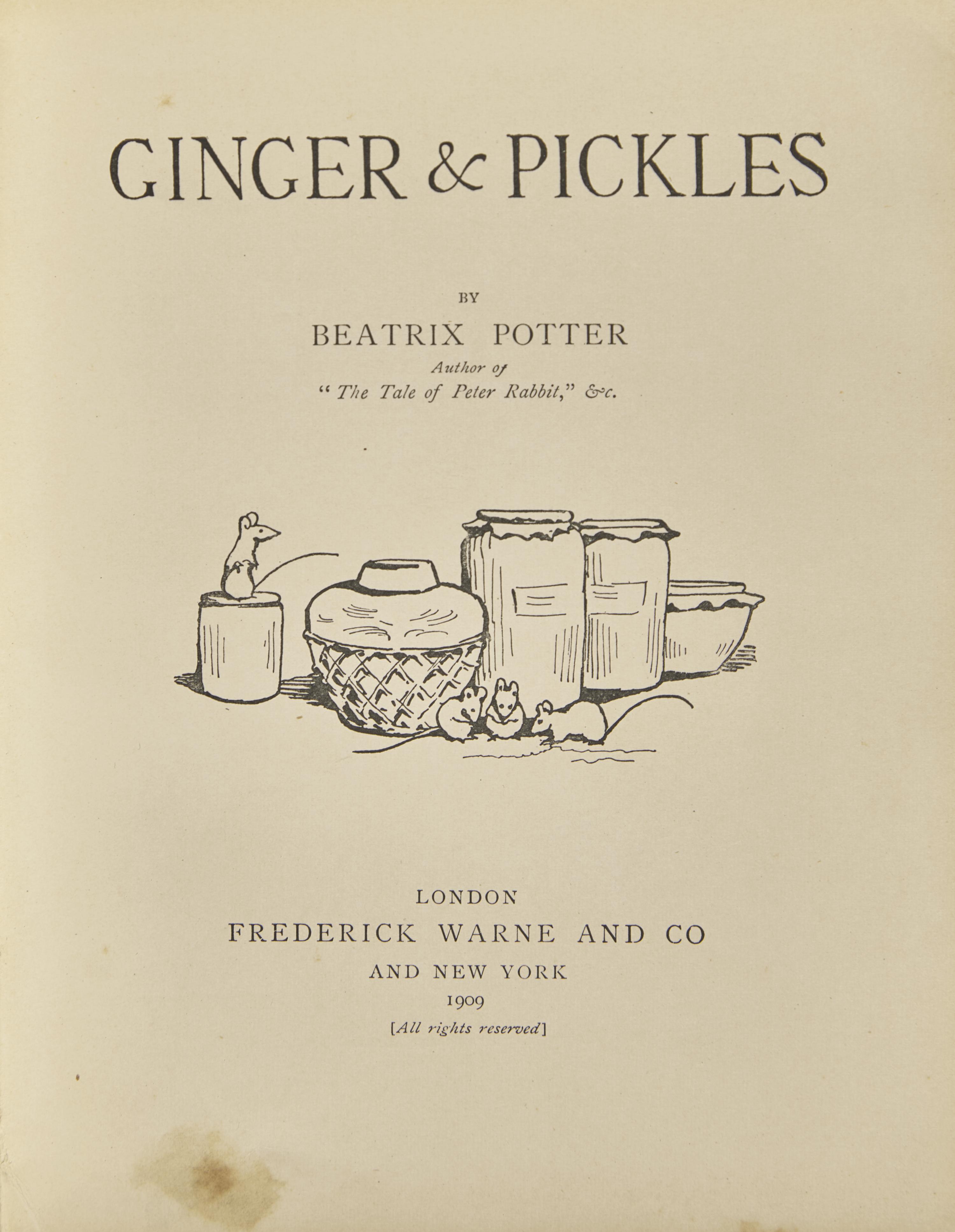 [Sendak, Maurice] Potter, Beatrix. Ginger & Pickles