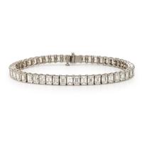 Diamond and White Gold Line Bracelet
